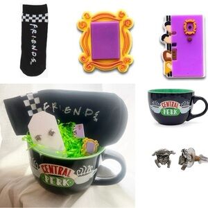 FRIENDS Thanksgiving Gift Bundle of 5 - Mug, Earrings, Socks & Shoe Charms